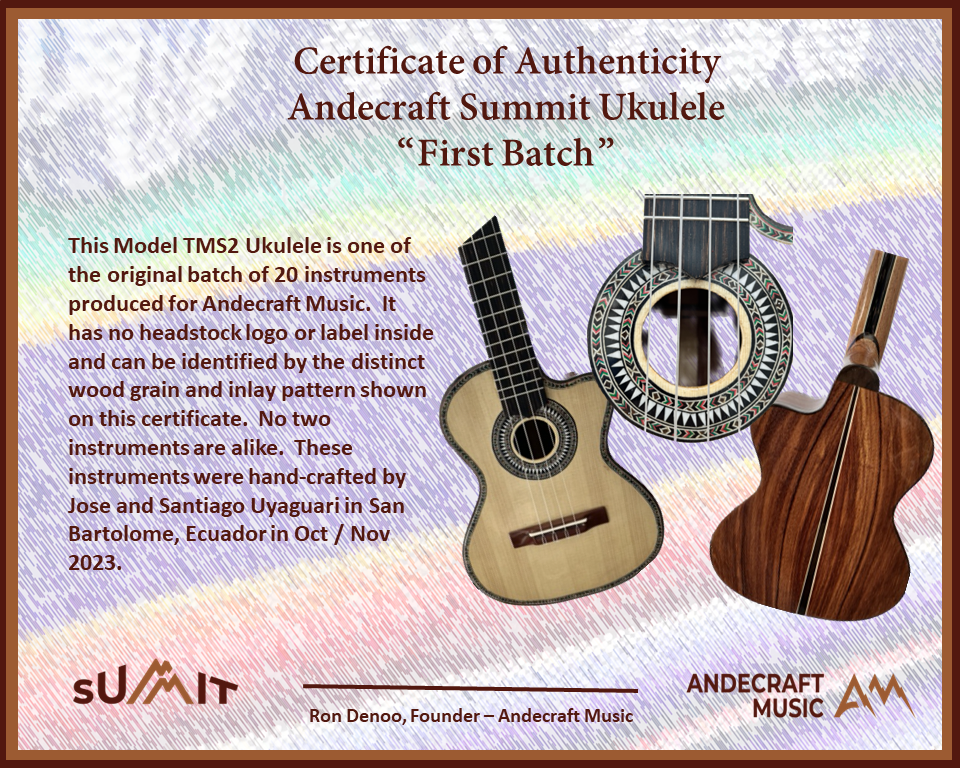 EXCLUSIVE! #9 of 20 Summit First Batch Tenor Ukulele Spruce and Mahogany!